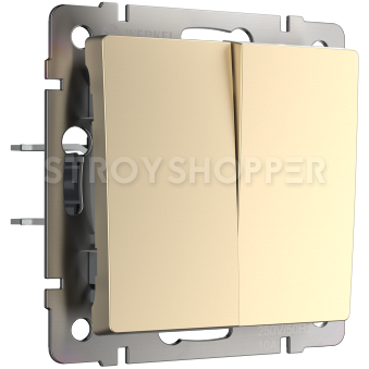 Выключатель двухклавишный (шампань) WL11-SW-2G